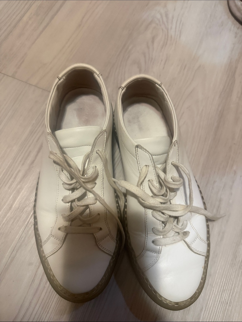White leather sneakers “common project” brand made in Italy